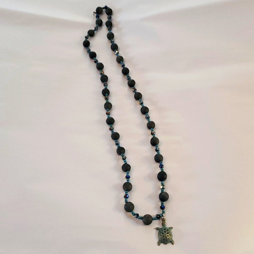 Hand Crafted Native American Turtle Necklace - image 1